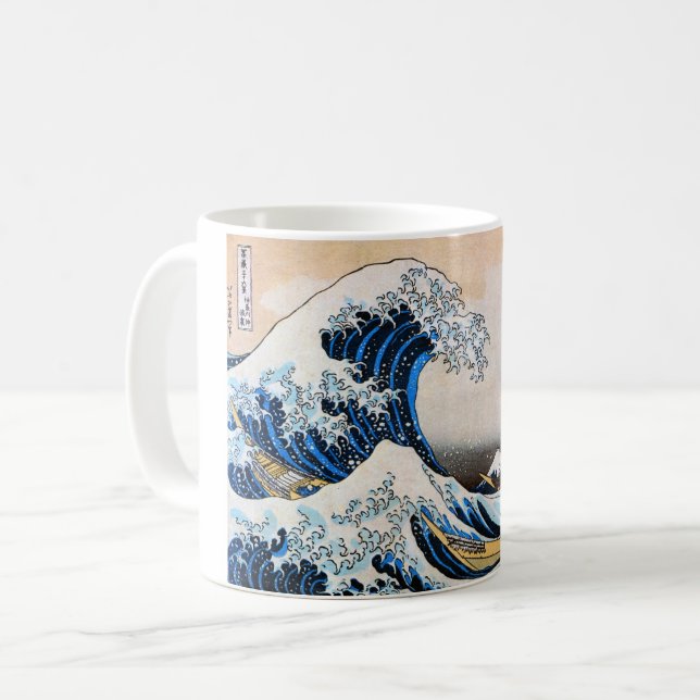 Stora vågen, Hokusai, Ukiyo-e Kaffemugg (Framsida vänster)