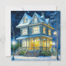 Stora Vuxna Viktorianska huset vid jul