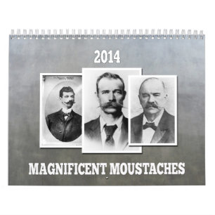 Storartad moustaches-/för mustascher 2014 kalende kalender
