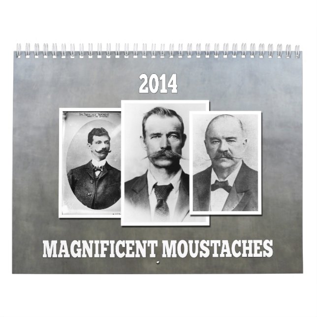 Storartad moustaches-/för mustascher 2014 kalender (Omslag)