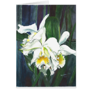 Storartade orchids hälsningskort