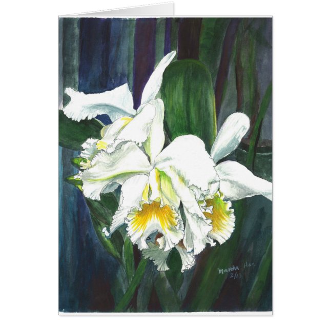 Storartade orchids hälsningskort (Framsidan)