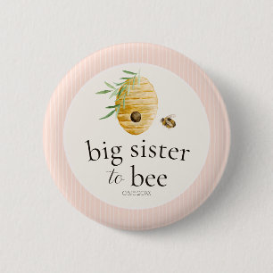 Storasyster till Bee Rosa Flickbabyfirande Familj Knapp