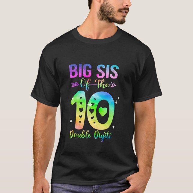 Storasyster till födelsedagsflickan Dubbla siffror T Shirt (Framsida)