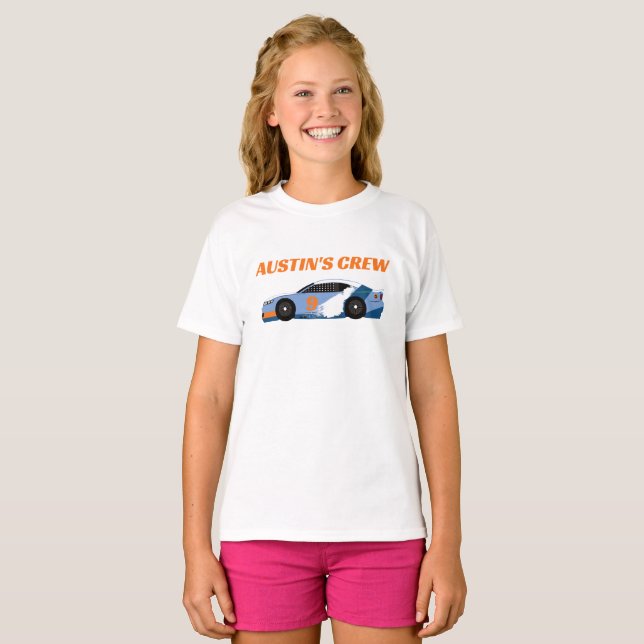 Storasyster till födelsedagsgrabbens racinglag t shirt (Hel framsida)