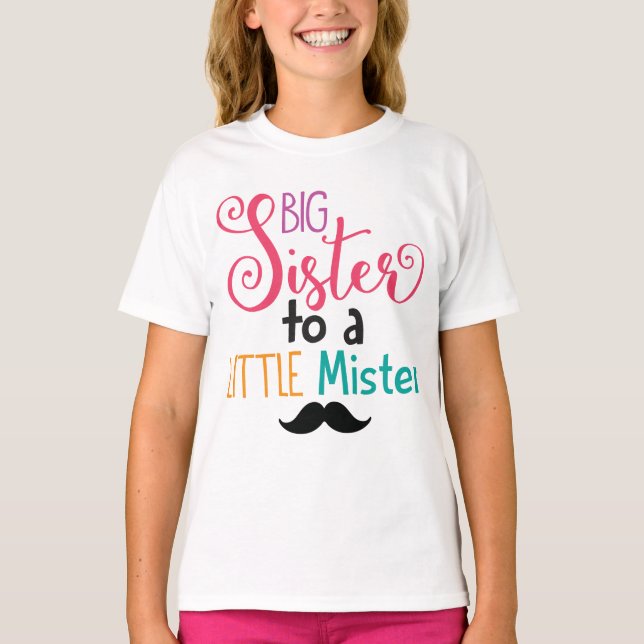 Storasyster till lite en Mister Lura T Skjorta T Shirt (Framsida)