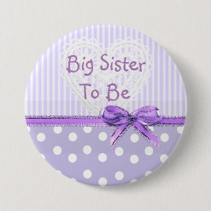 Storasystern som är baby shower, knäppas: knapp