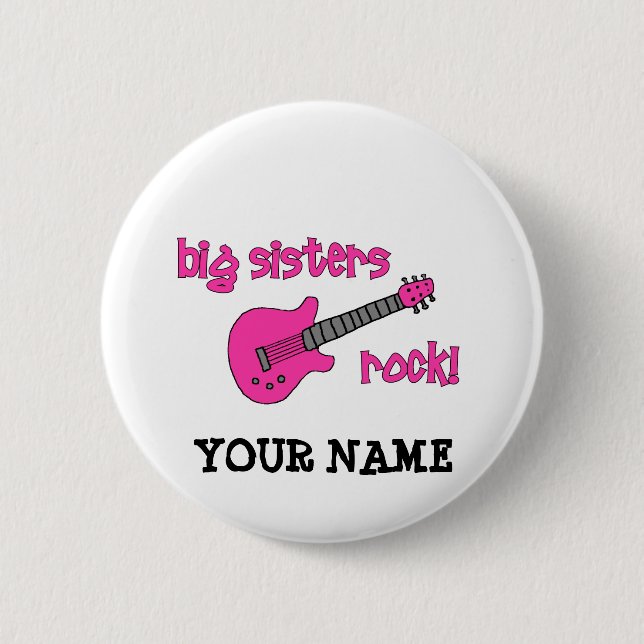 Storasystersten! med den rosa gitarren knapp (Framsida)