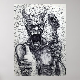 "STORBAD BOOZIN BEELZEBUB" POSTER