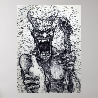 "STORBAD BOOZIN BEELZEBUB" POSTER