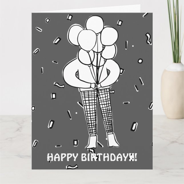 STORBALLOONER OCH KONFETTKORT KORT (Framsida)