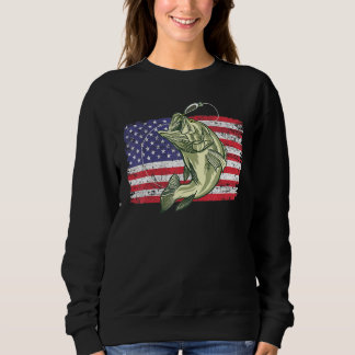Storbass US American Flagga Hooking Bass Fish T Shirt