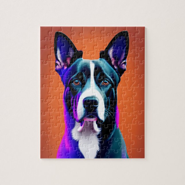 Storblå hund pussel (Vertikal)