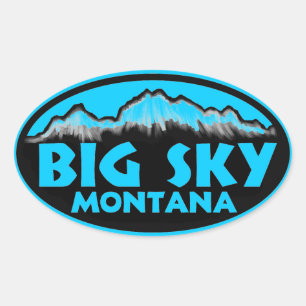 Storblå ovala i Himmel Montana Ovalt Klistermärke