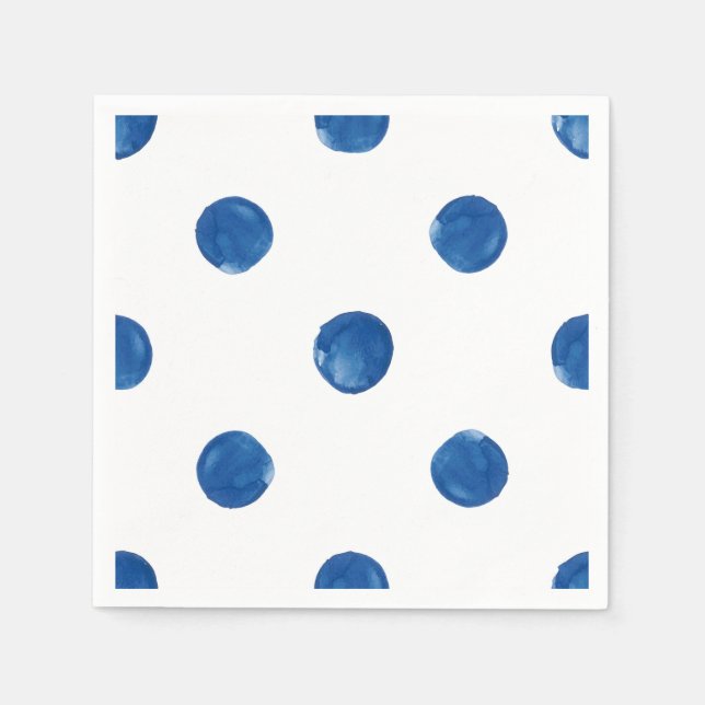 Storblå polka dots Shibori mönster Pappersservett (Framsidan)