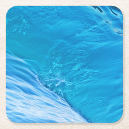 Storblå vatten-våg underlägg papper kvadrat