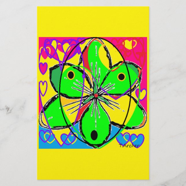 Storblommiga originaldesignen är mycket söt brevpapper (Framsida)