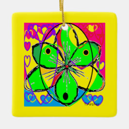 Storblommiga originaldesignen är mycket söt julgransprydnad keramik