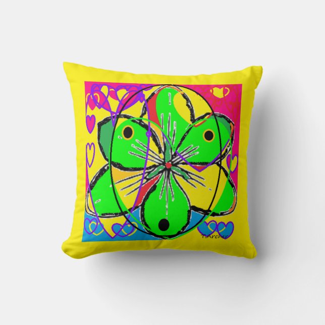 Storblommiga originaldesignen är mycket söt kudde (Framsida)