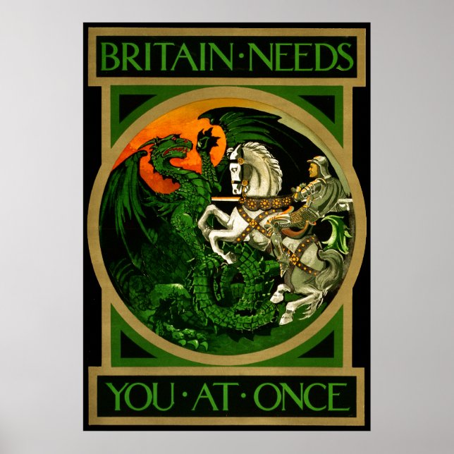 Storbritannien behöver dig på gång, WWI British Kr Poster (Framsidan)