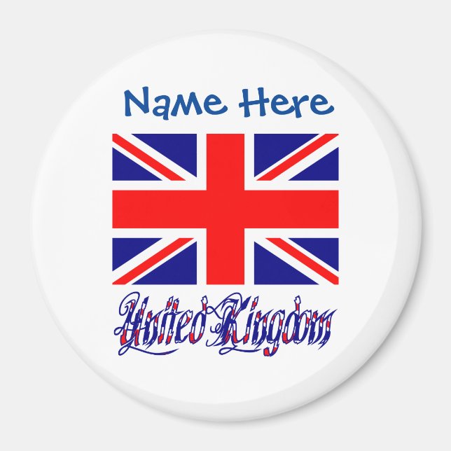 Storbritannien brittisk flagga blå personalisering magnet (Framsidan)