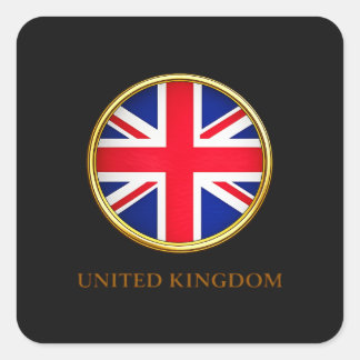 Storbritannien - brittisk flagga fyrkantigt klistermärke