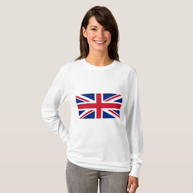 Storbritannien (Brittisk flagga) (Union Jack) (Sto T Shirt (Hel framsida)
