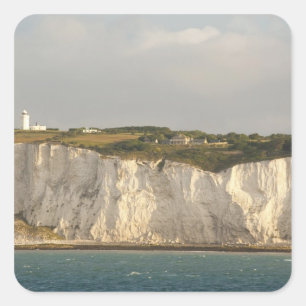 Storbritannien, Dover. De berömda vita klipporna Fyrkantigt Klistermärke