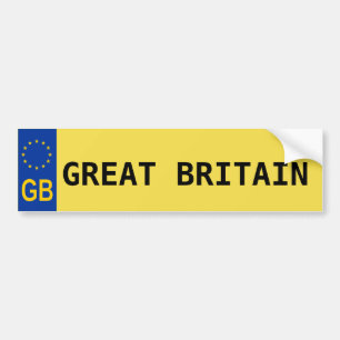 Storbritannien E.U. Registreringsskyltklistermärk Bildekal