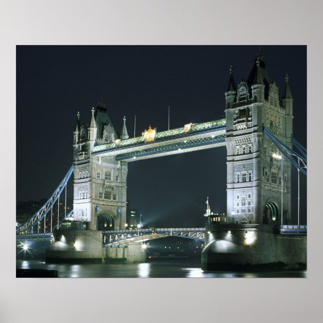 Storbritannien, England, London, Tower Bridge. Poster (Framsidan)