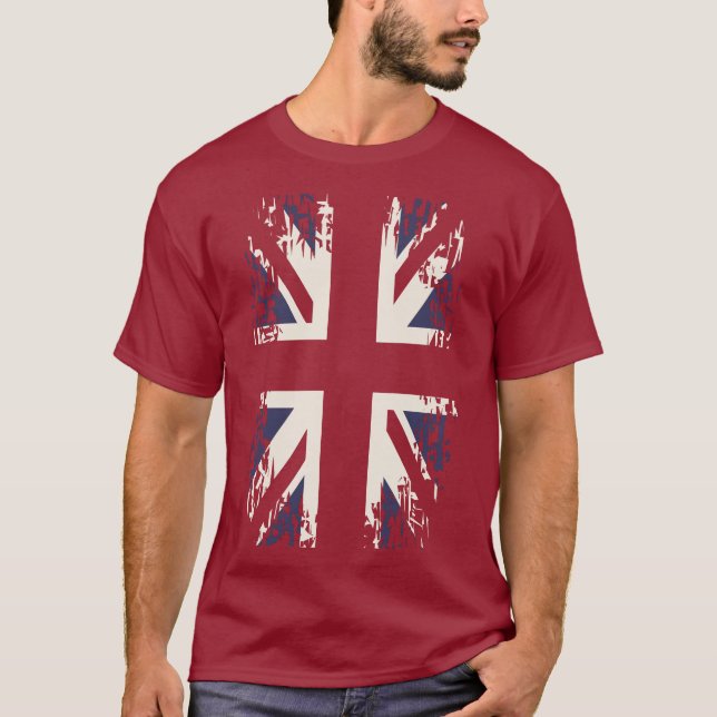 Storbritannien "facklig jack" (UK-flagga). Tee Shirt (Framsida)