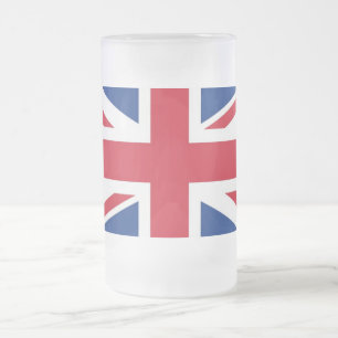 Storbritannien flagga frostat ölglas