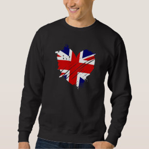 Storbritannien Flagga Jag älskar DNA för brittiska Lång Ärmad Tröja