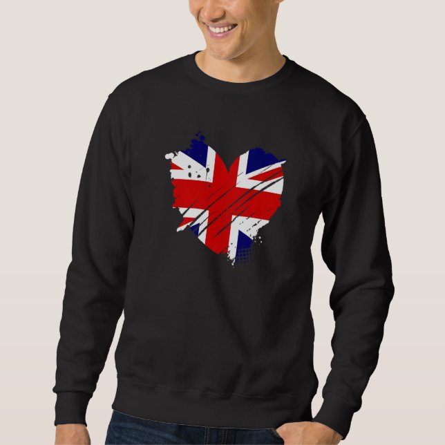 Storbritannien Flagga Jag älskar DNA för brittiska Lång Ärmad Tröja (Framsida)