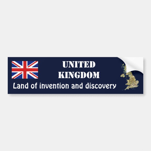 Storbritannien Flagga + Kartdekal Bildekal (Framsidan)