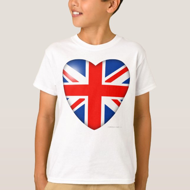 Storbritannien flaggahjärta tee shirt (Framsida)