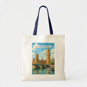 Storbritannien Illustration Resa Konst Vintage Tygkasse