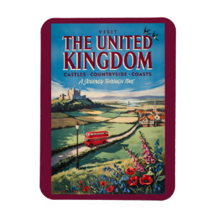 Storbritannien Landskapsillustration Resa Konst Magnet