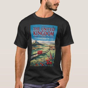 Storbritannien Landskapsillustration Resa Konst T Shirt