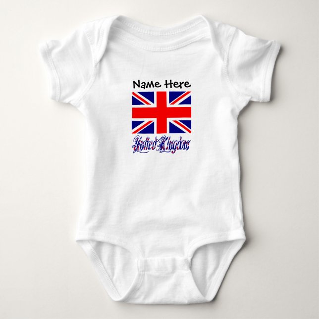 Storbritannien och brittisk flagga med ditt namn t shirt (Framsida)