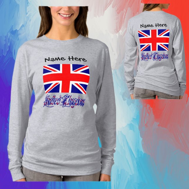 Storbritannien och brittisk flagga personlig  t shirt (Skapare uppladdad)