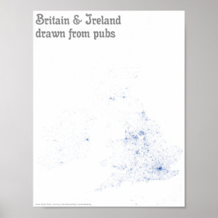 Storbritannien och Irland som hämtats från pubar - Poster