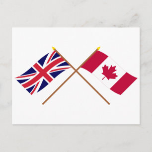 Storbritannien och Kanada Crossed Flaggor Vykort