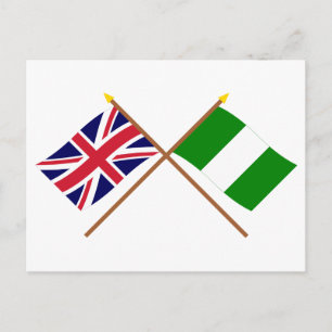 Storbritannien och Nigeria Crossed Flaggor Vykort