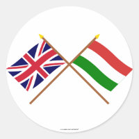 Storbritannien och Ungern Crossed Flaggor