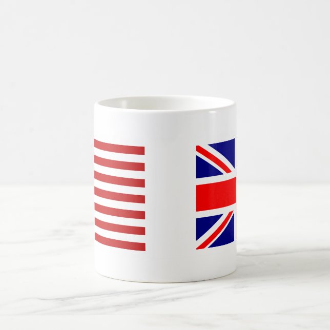 Storbritannien och USA flagga sida vid sida Kaffemugg (Center)