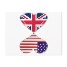 Storbritannien och USA Hearts Flagga Art