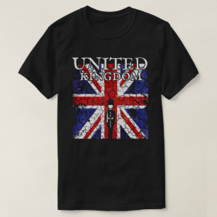 Storbritannien Patriotisk UK flagga Grunge stil T Shirt