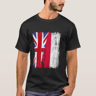 Storbritannien Polen Halv Flagga Brittisk Polsk Hä T Shirt
