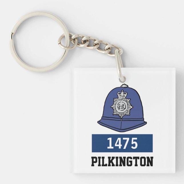 Storbritannien polisens hjälm - Lägg till nummer o (Framsidan)